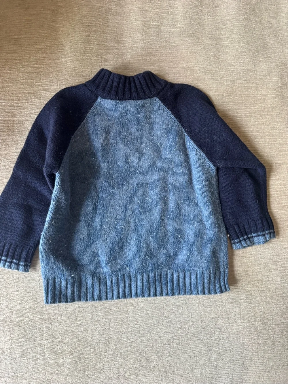 Old Navy Toddler 3T Dog Quarter Zip Wool Blend Sweater Blue Preppy